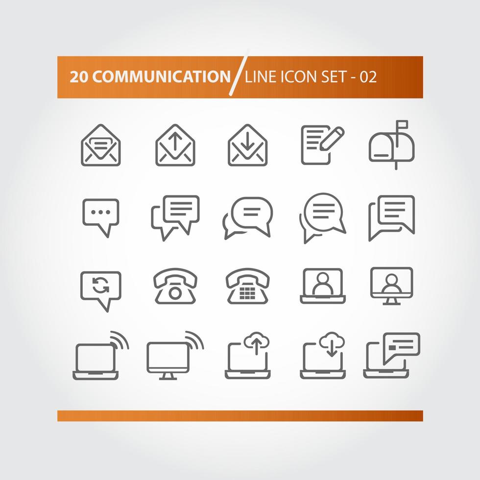 conjunto simple de teléfonos, correo, burbujas, iconos vectoriales relacionados con la computadora para su sitio o aplicación. conjunto de iconos de plantilla vectorial. vector