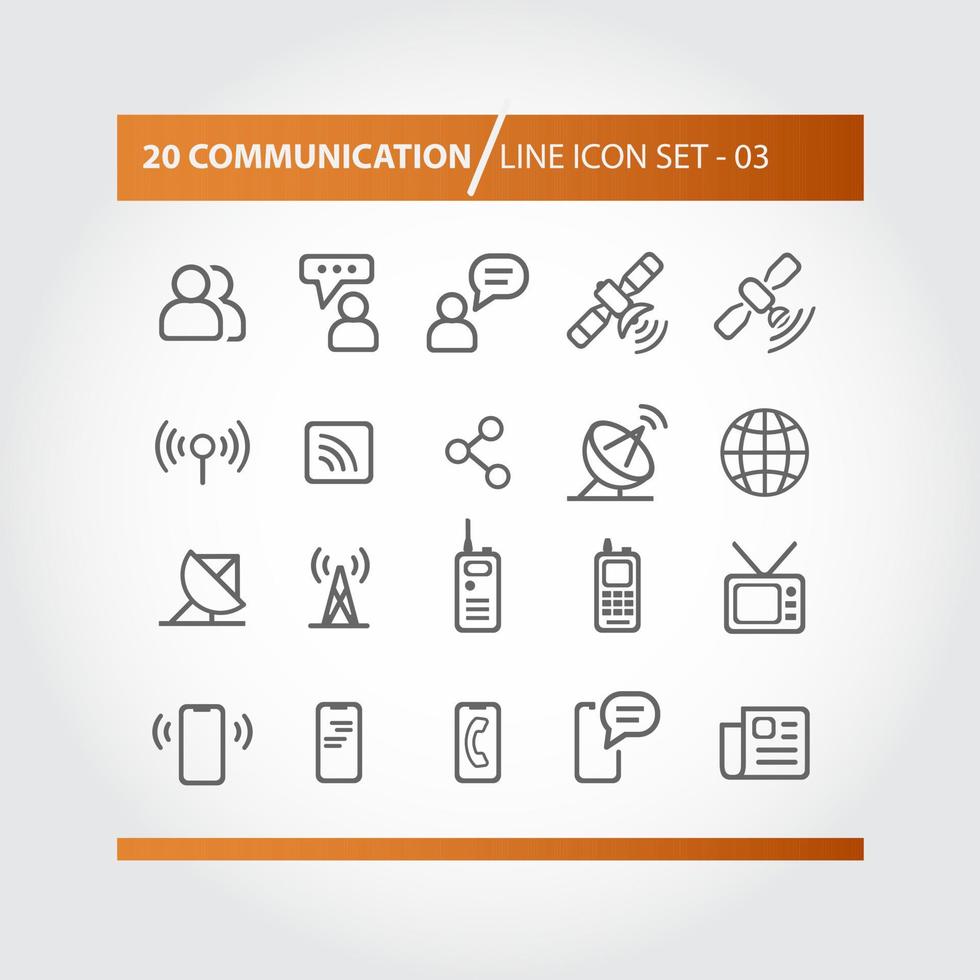 Simple Set of Communication Sign or Symbol Related Vector Icons for Your Site or Application. Icons Set Vector Template.