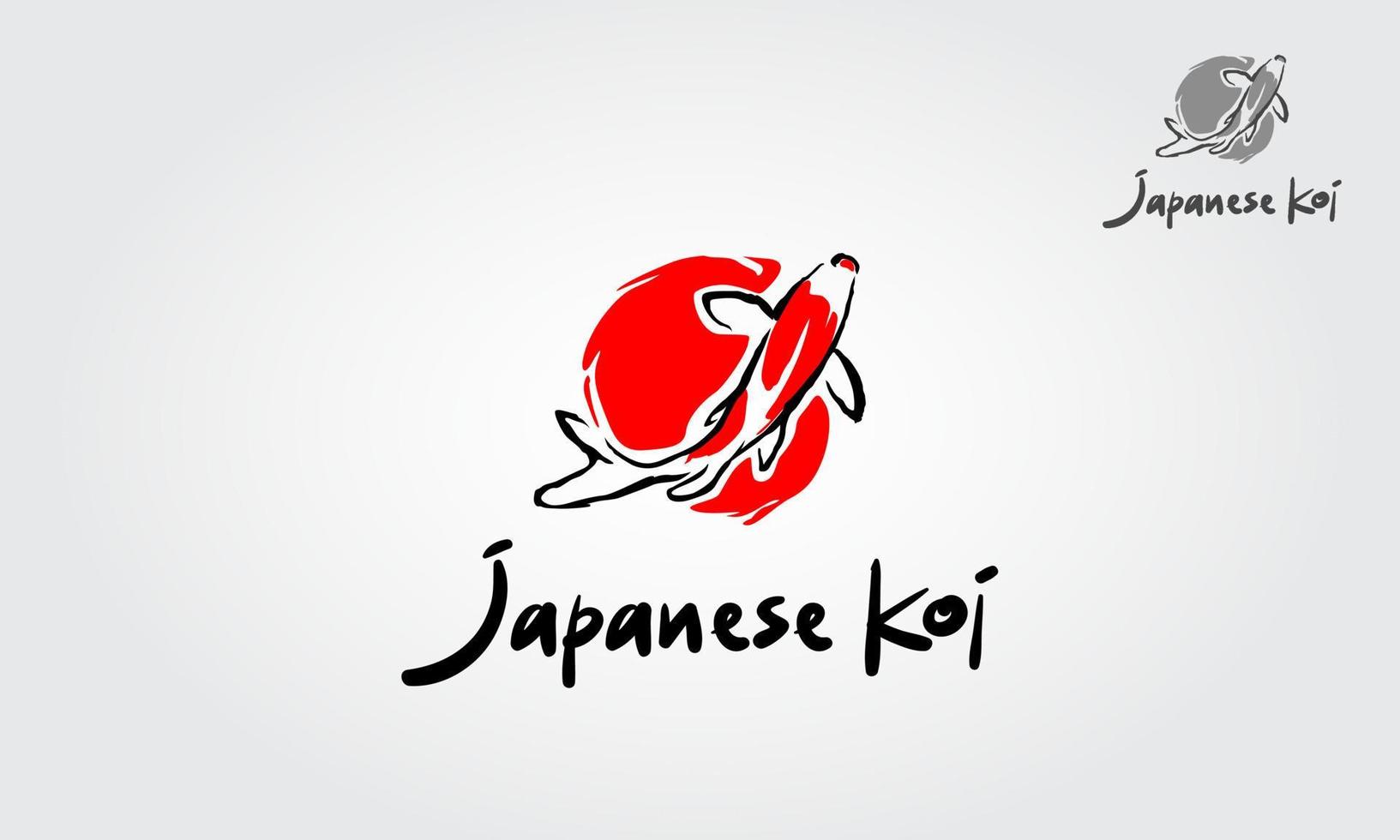 Japanese Koi Logo Template. This logo perfectly used for any fishing or aquarium related businesses. vector
