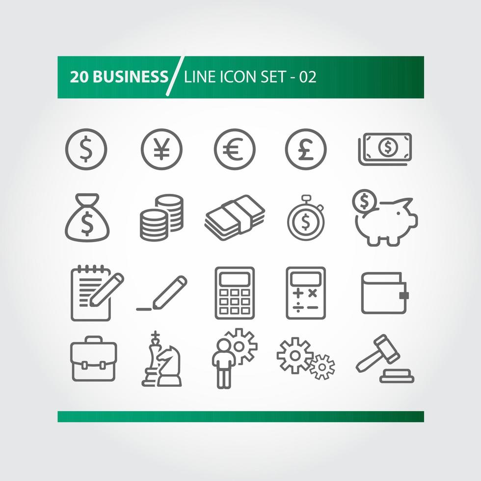 conjunto simple de iconos vectoriales relacionados con negocios y finanzas para su sitio o aplicación. conjunto de iconos de plantilla vectorial. vector