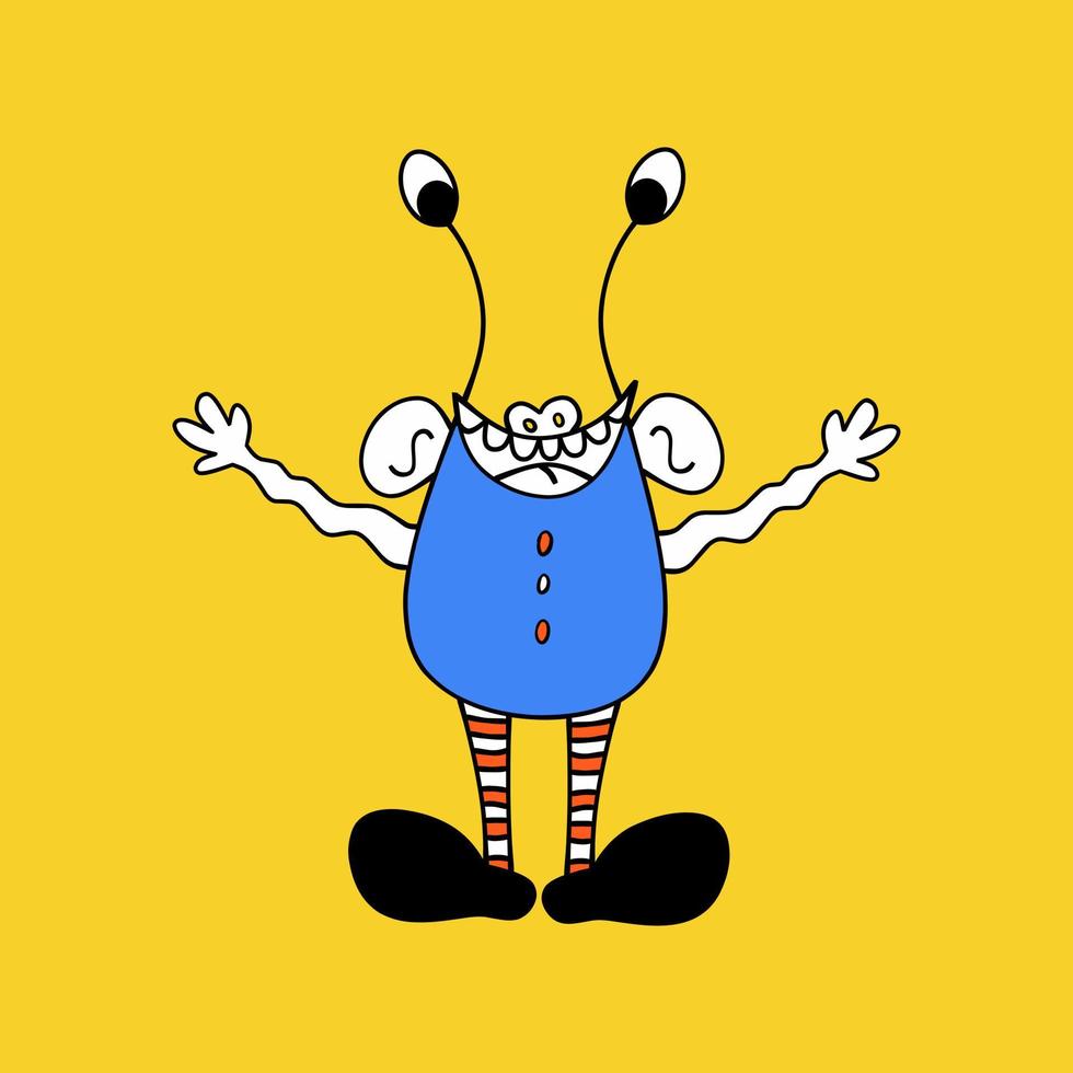 Cute cartoon funny monster isolated vector