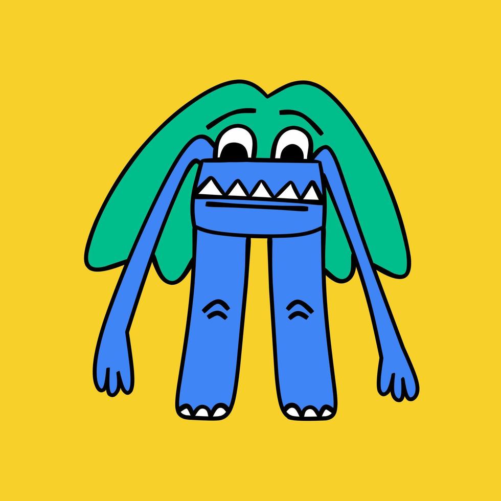 Cute cartoon funny monster isolated vector