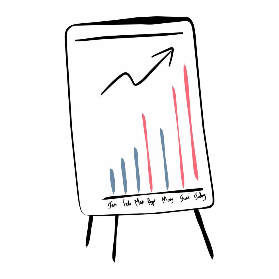 rotafolio de oficina de dibujos animados con infografía vector