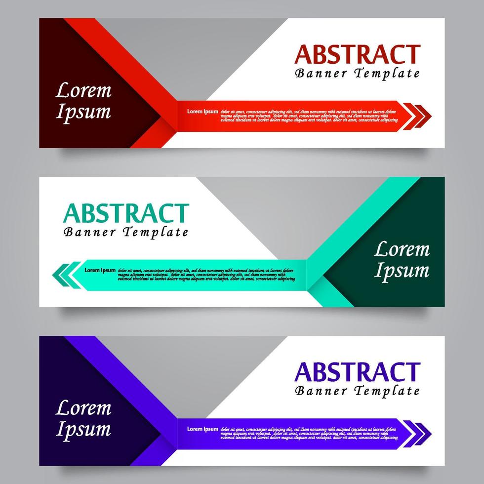 Set of Horizontal Abstract Banner Template. Modern Horizontal Banner. Header Template vector