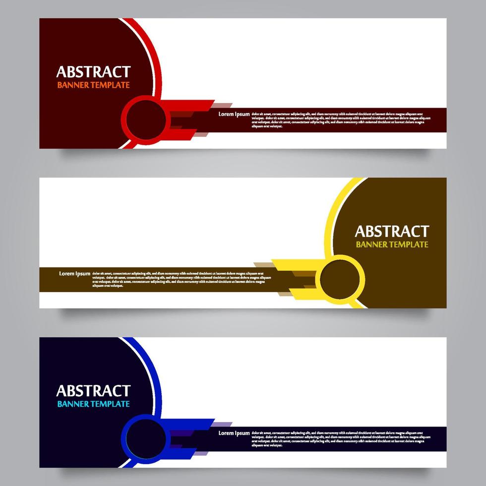 Set of Horizontal Abstract Banner Template. Modern Horizontal Banner