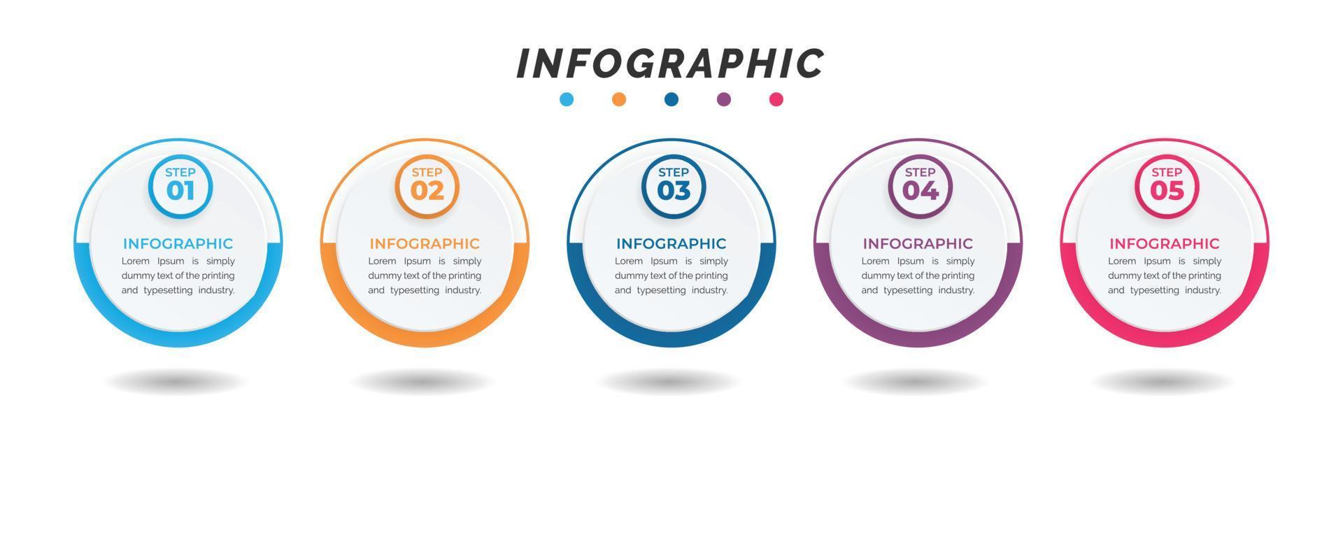 visualización de datos comerciales. diagrama del proceso. elementos abstractos de gráfico, diagrama con 5 pasos, opciones, partes o procesos. concepto creativo para infografía. vector