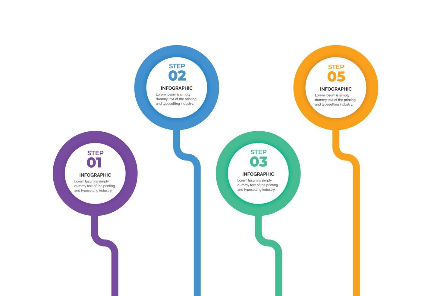 visualización de datos comerciales. diagrama del proceso. elementos abstractos de gráfico, diagrama con 4 pasos, opciones, partes o procesos. concepto creativo para infografía. vector