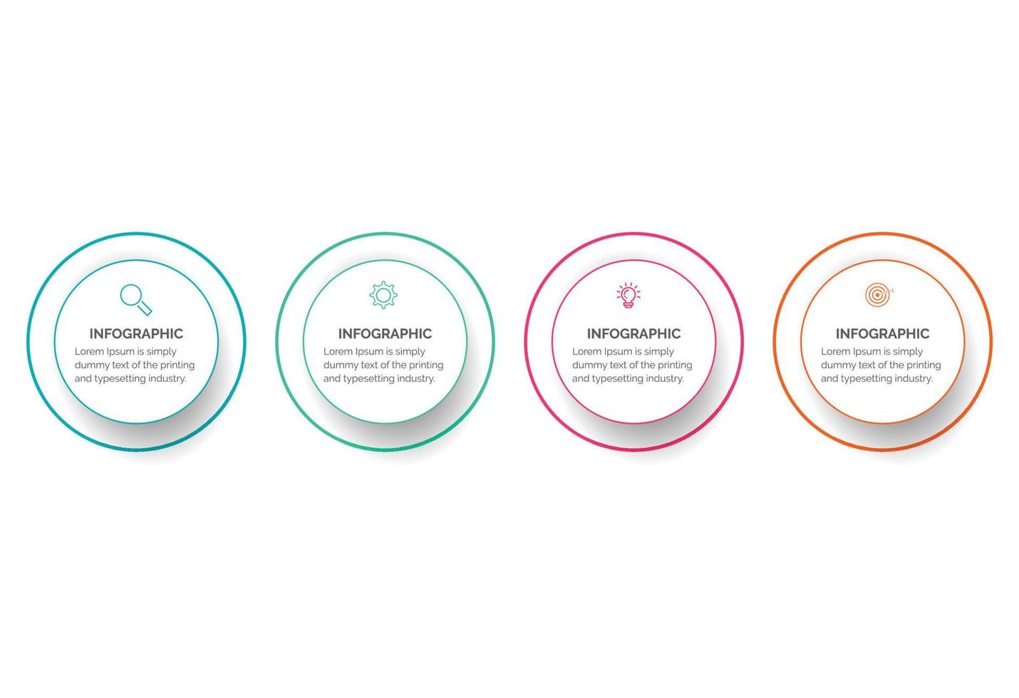 Business data visualization. Process chart. Abstract elements of graph, diagram with 4 steps, options, parts or processes. Creative concept for infographic. vector