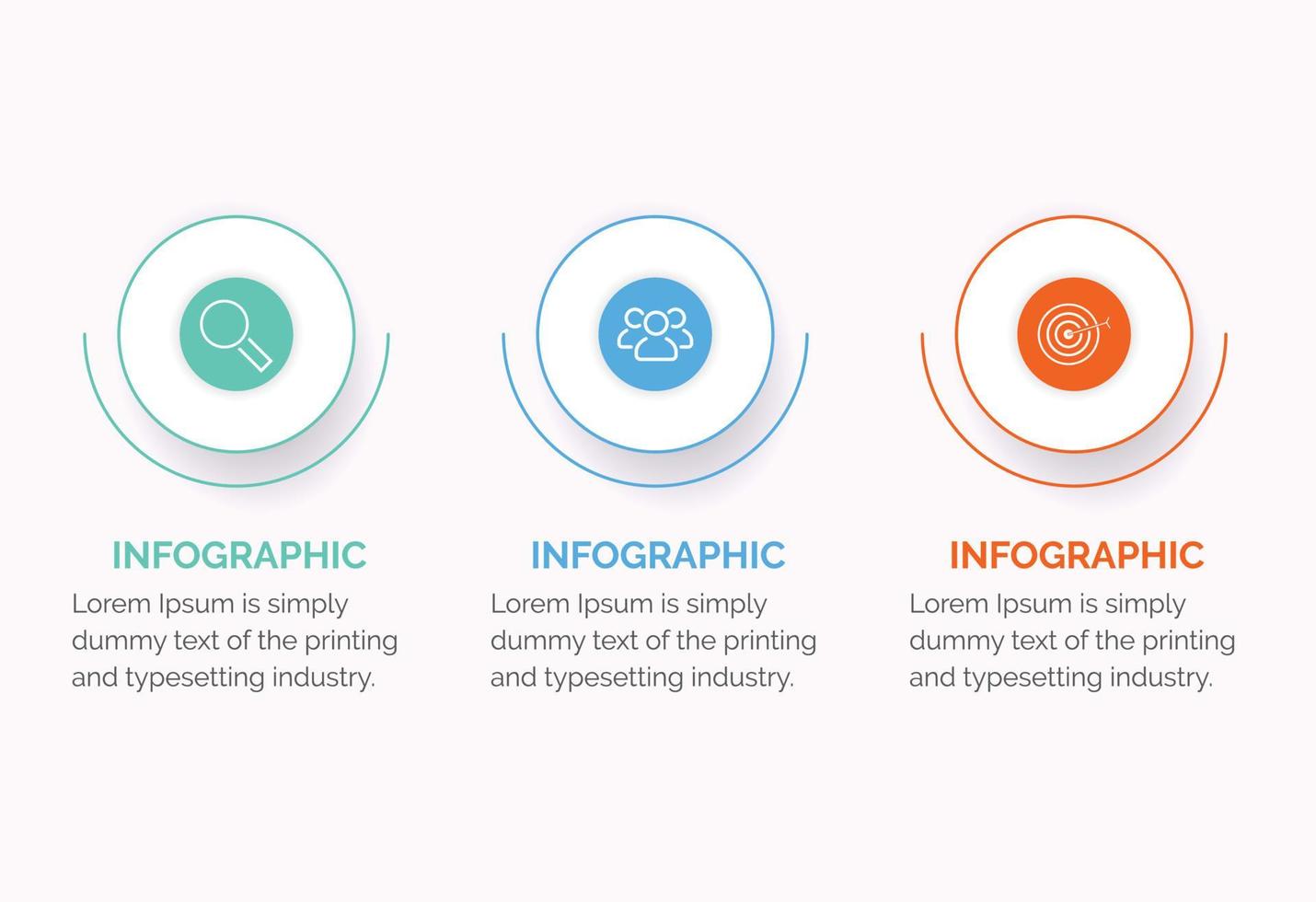 visualización de datos comerciales. diagrama del proceso. elementos abstractos de gráfico, diagrama con 3 pasos, opciones, partes o procesos. concepto creativo para infografía vector