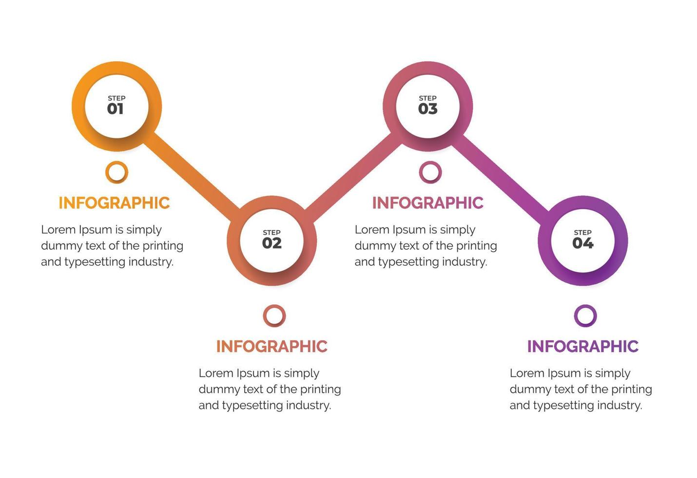 Business data visualization. Process chart. Abstract elements of graph, diagram with 4 steps, options, parts or processes. Creative concept for infographic. vector