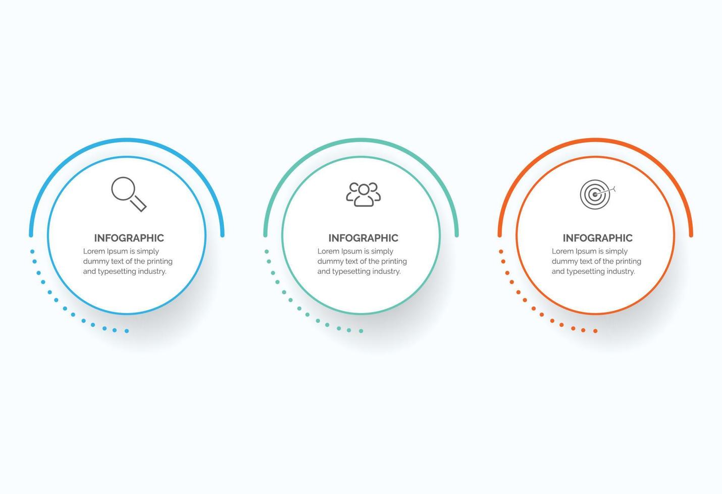 Business data visualization. Process chart. Abstract elements of graph, diagram with 3 steps, options, parts or processes. Creative concept for infographic vector