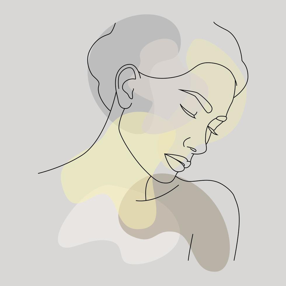 Vector portrait in a minimalist style. A beautiful woman.