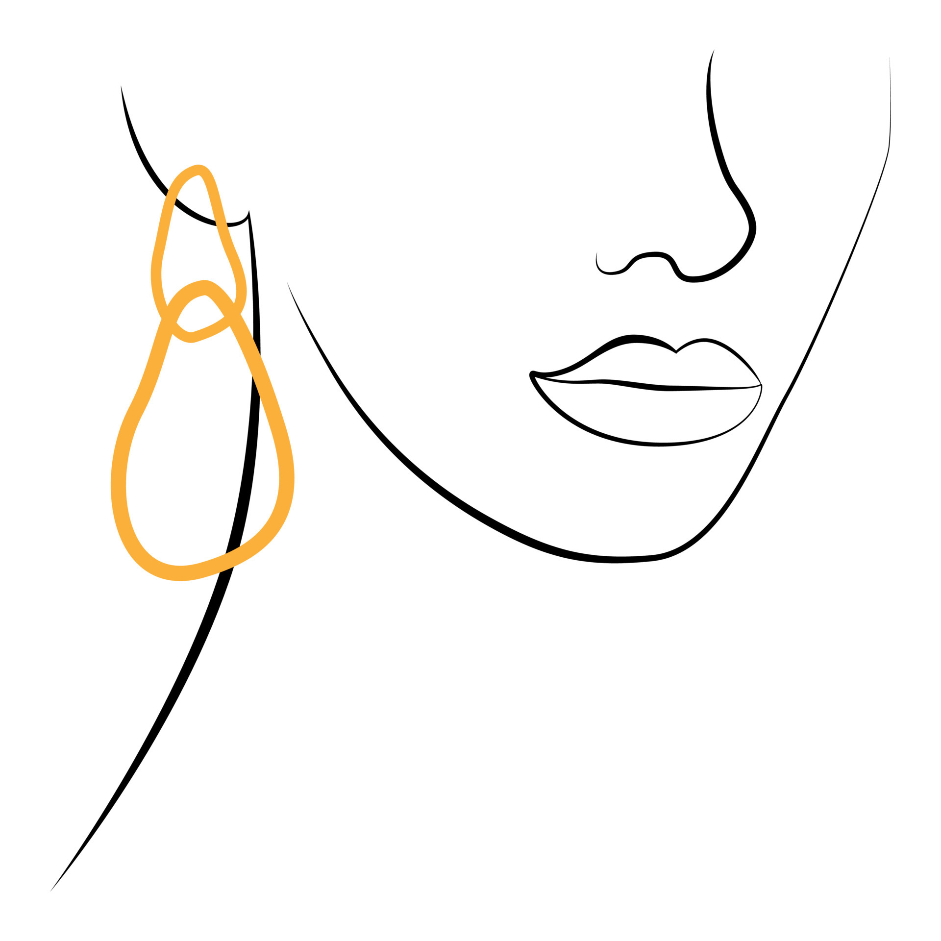 The style of drawing a single line. Linear portrait. 7179721 Vector Art ...