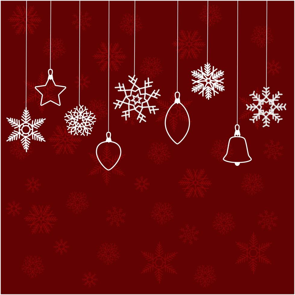 Postcard. Winter frame with snowflakes on a red background. vector