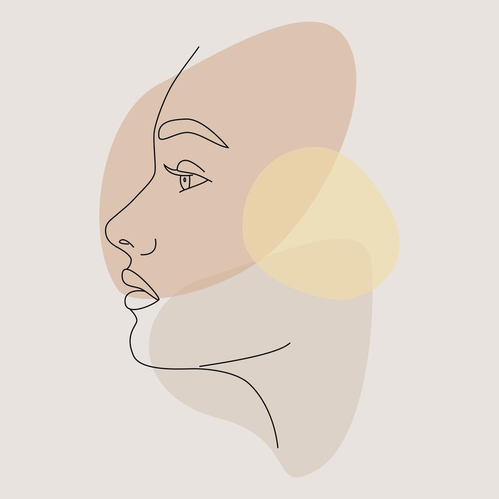 Abstract female portrait. The modern art of minimalism. vector