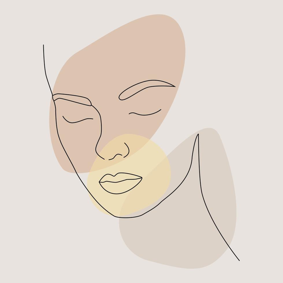 Vector portrait in a minimalist style. Portrait of a woman.