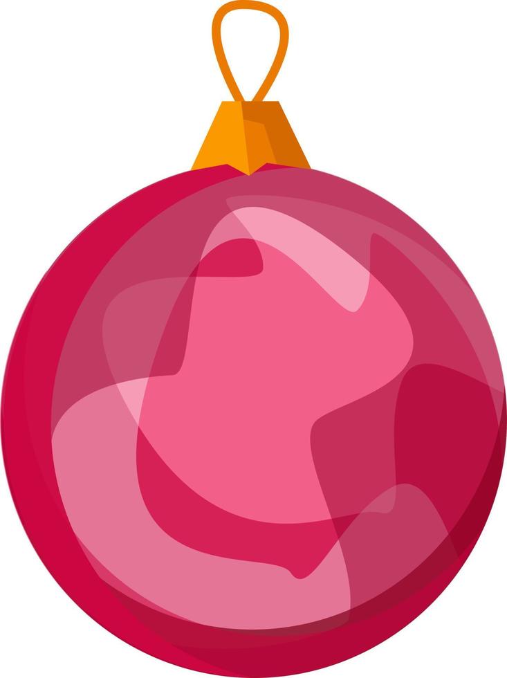 Christmas pink, glass ball. Winter. Decoration. Decor. vector