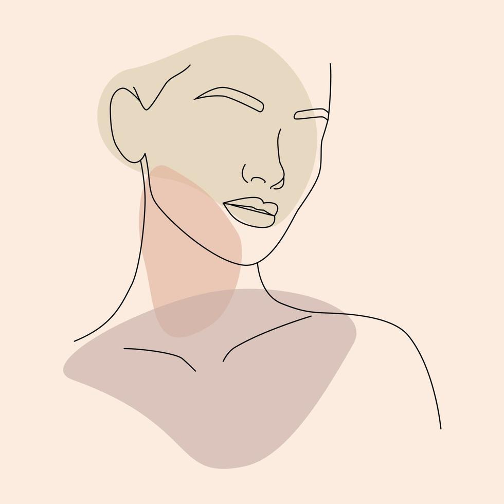 Vector portrait in a minimalist style. Portrait of a woman.