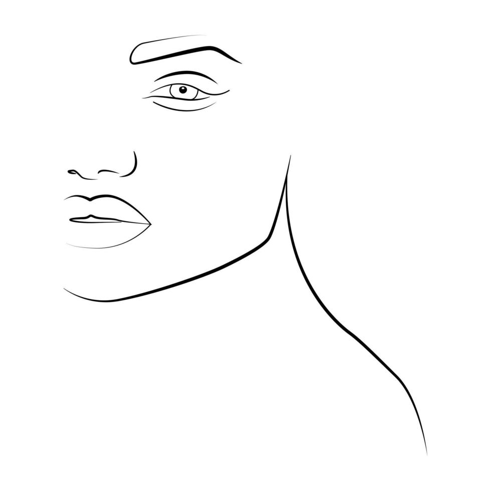 Portrait. The modern art of minimalism, aesthetic contour. vector