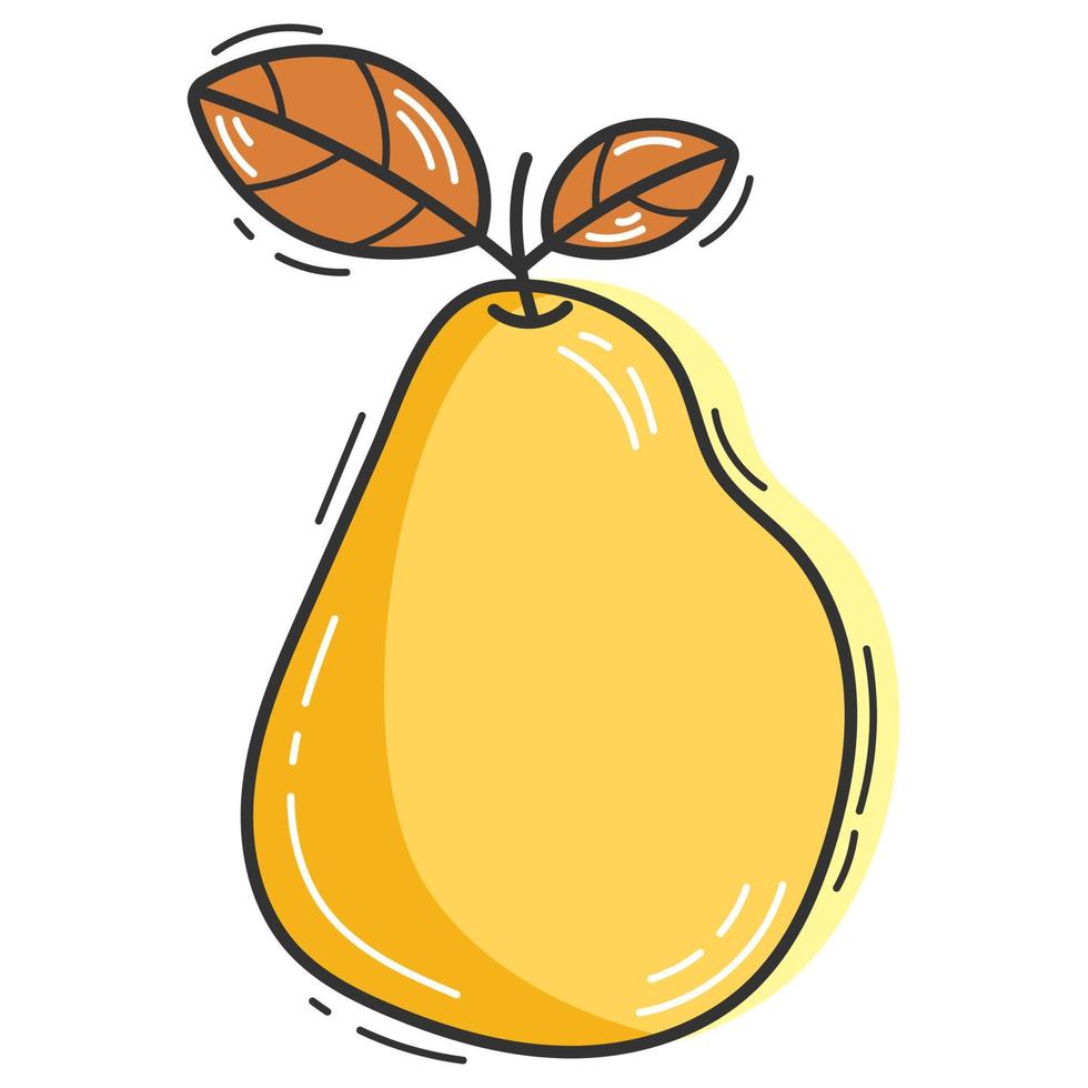 Ripe and juicy pear. Vector isolated image.