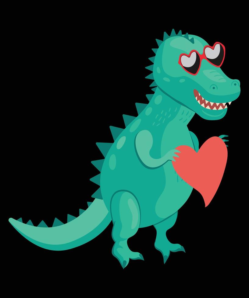 vector de dinosaurio de san valentin