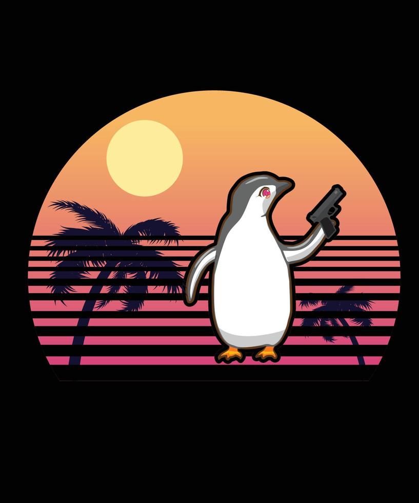 pinguino de vector de verano