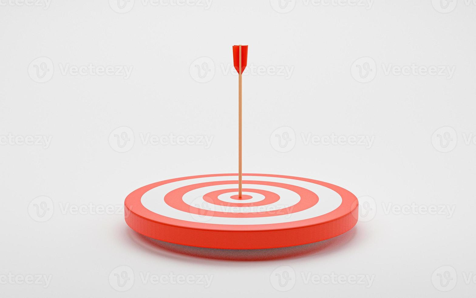 Isolate of Dartboard with arrow on white background for symbol of setup business objective and achievement target concept by 3d render. photo