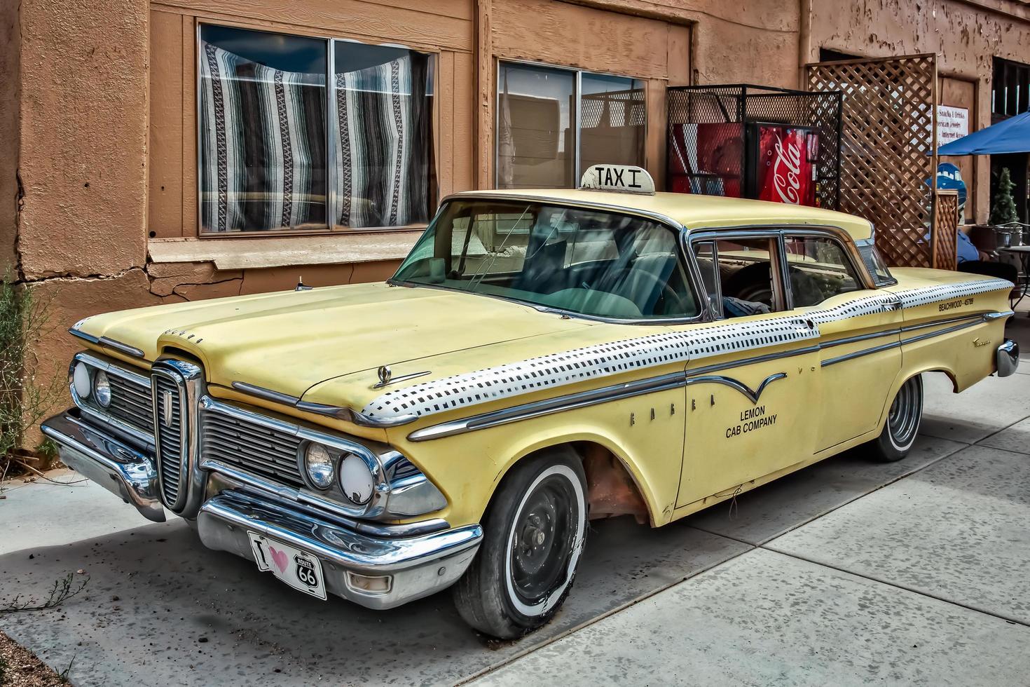 SELIGMAN, ARIZONA, USA, 2011. Old Yellow Taxi photo