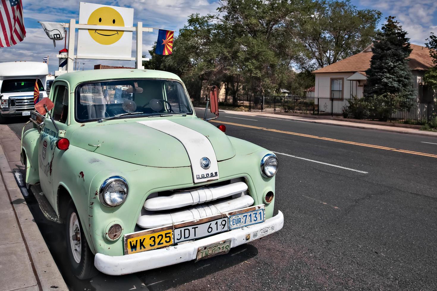 SELIGMAN, ARIZONA, USA, 2011. Vehicle Parked in Seligman on Route 66 photo