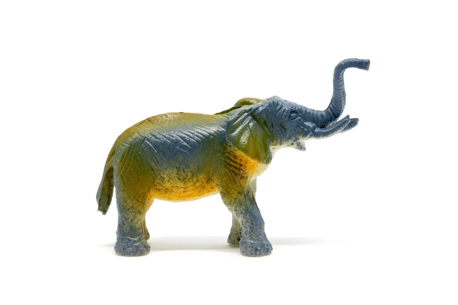 Elephant model isolated on white background, animal toys plastic photo