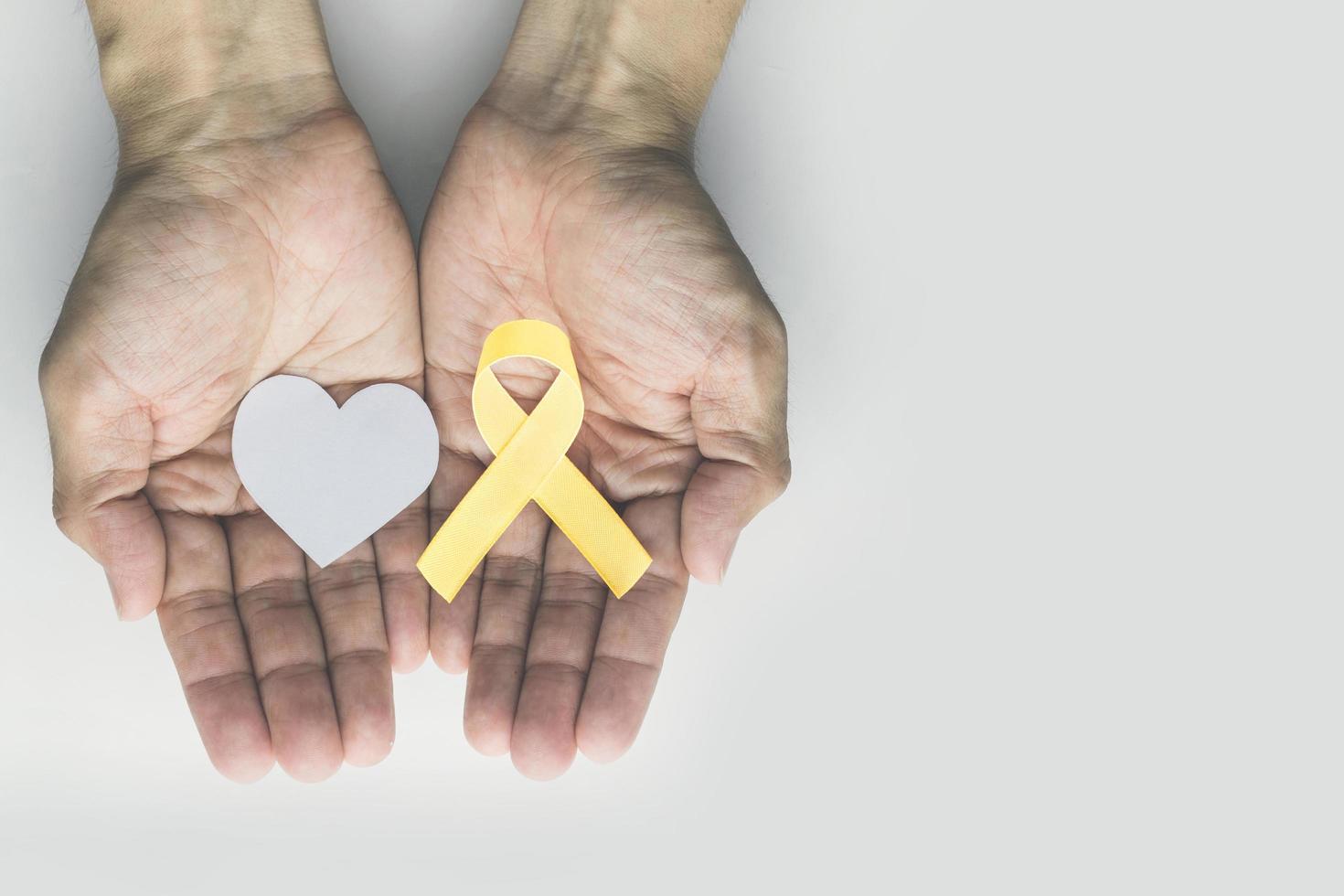 Childhood cancer awareness gold ribbon photo