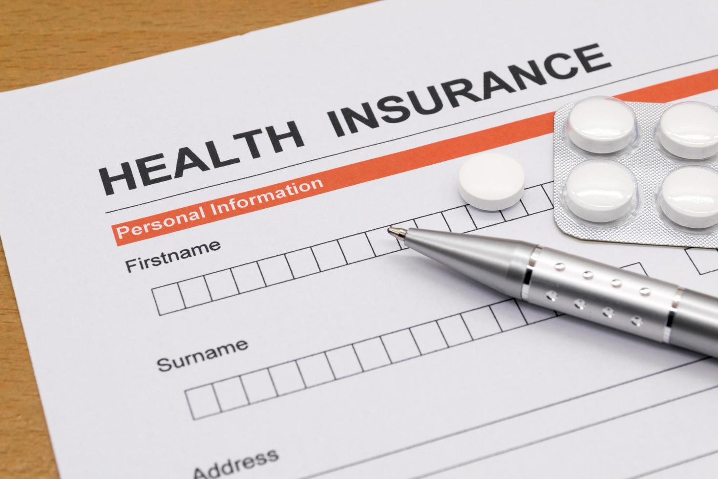 health insurance application form photo