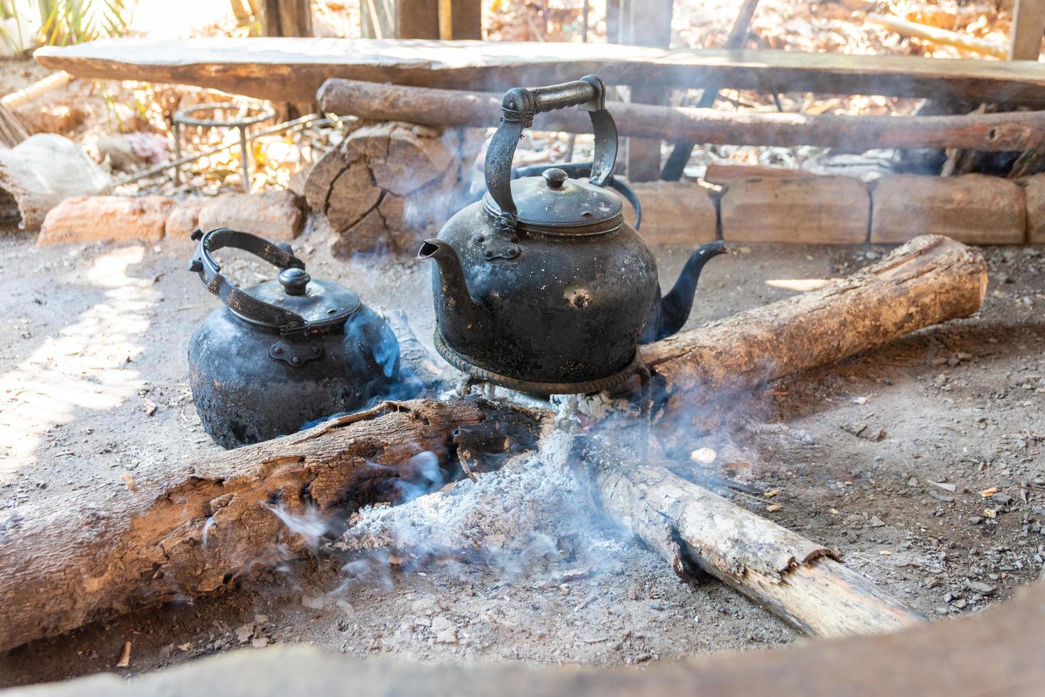 kettle on campfire photo