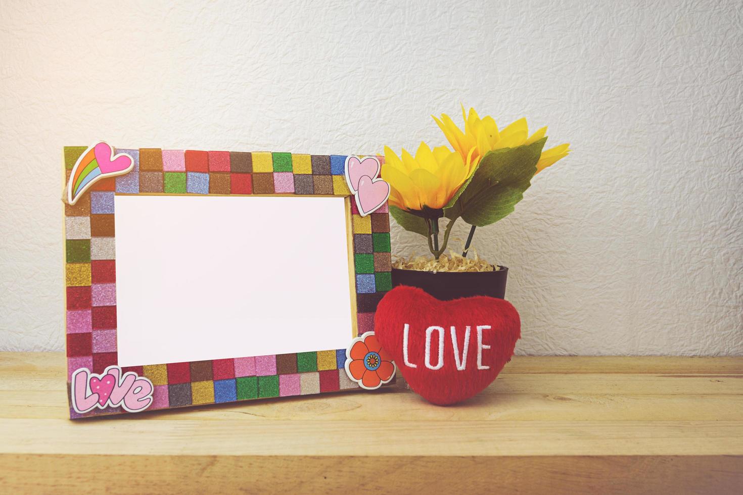 Picture Frame and sunflower for Home Decoration photo