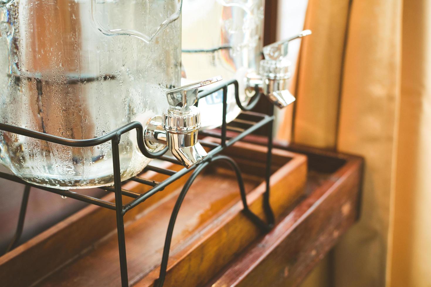 Water tap drink, closeup photo