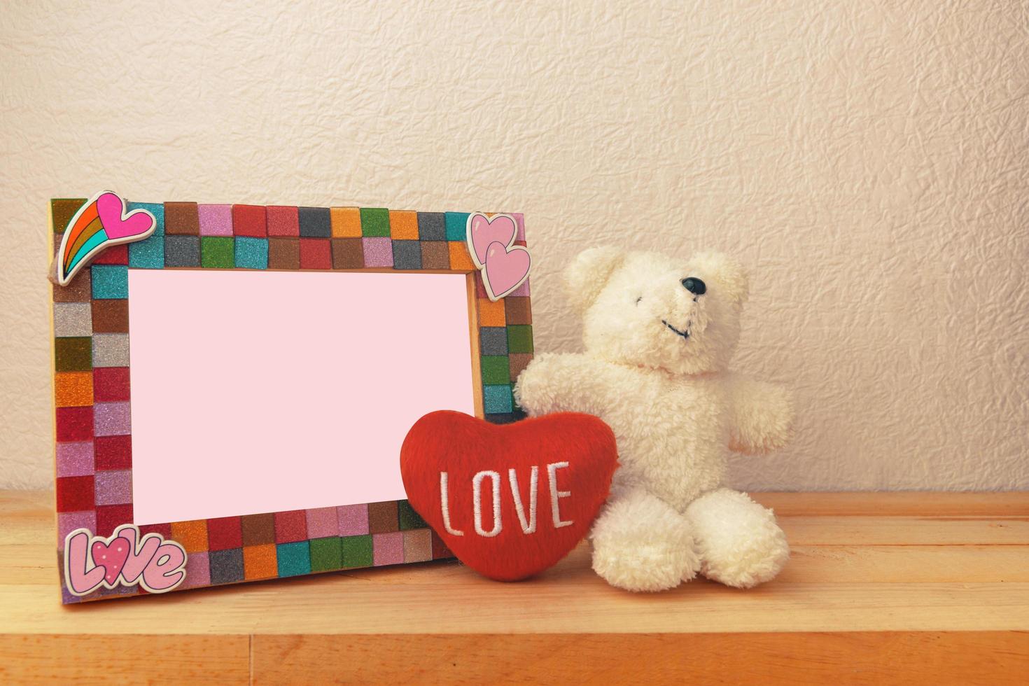 Picture Frame and Bear doll for Home Decoration photo