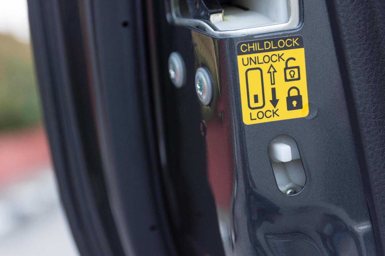 lock button to prevent children from opening doors 7184127 Stock Photo