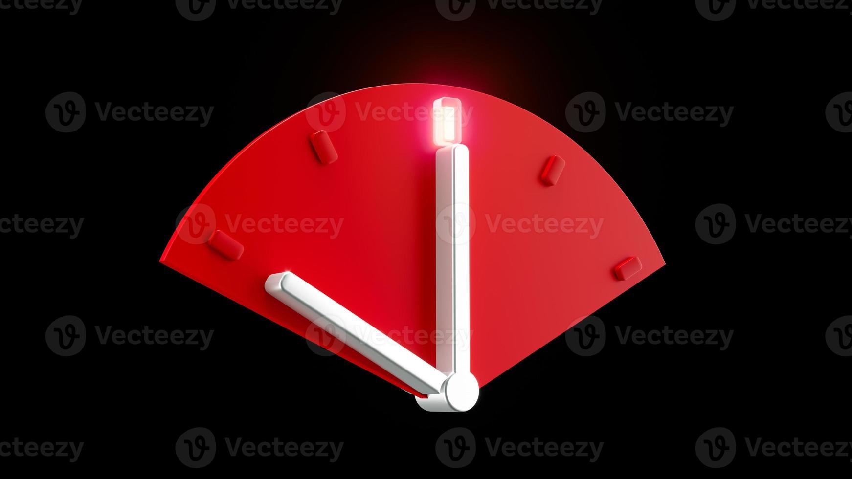 Red clock on Black background Timer, clock, stopwatch 3d illustration photo