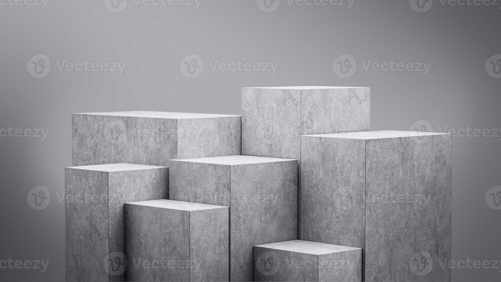 Minimal empty podium product presentation concrete podium stand on gray background Pedestal 3d illustration photo