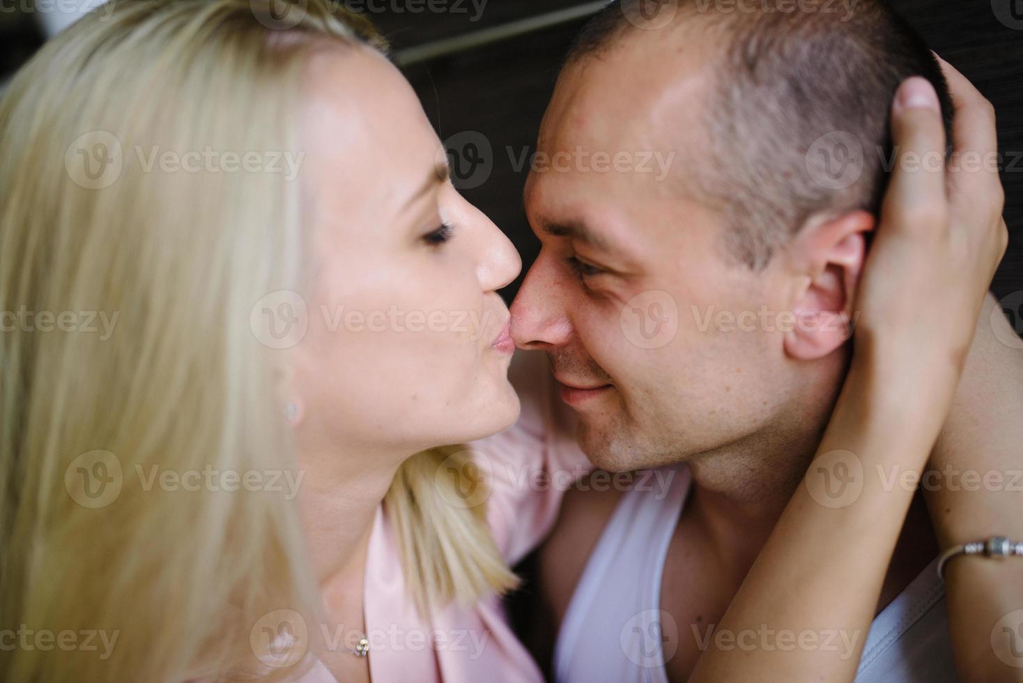Sensual couple kiss. I Love You. Couple In Love. Romantic and love. Intimate relationship and sexual relations. Dominant man. Closeup mouths kissing. Passion and sensual touch photo