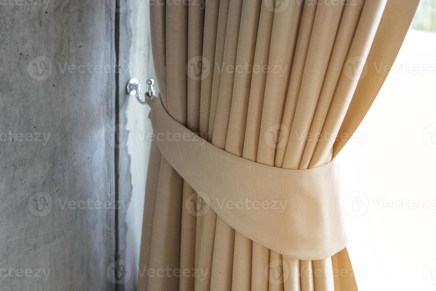 Close up to window curtain photo