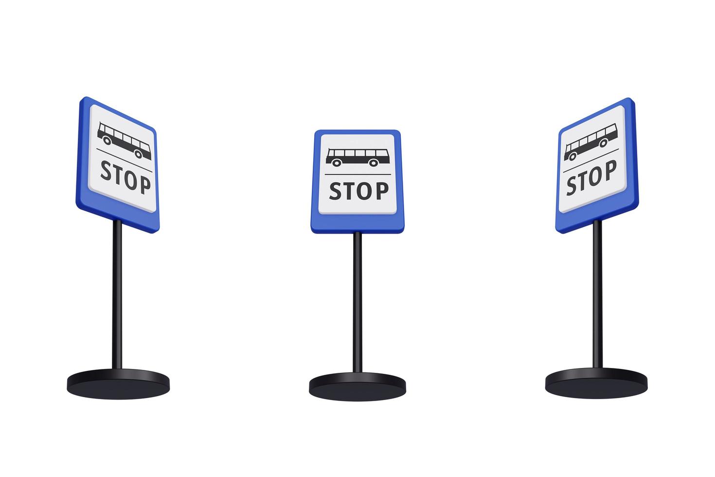 3d render illustration traffic signs of Bus stop photo