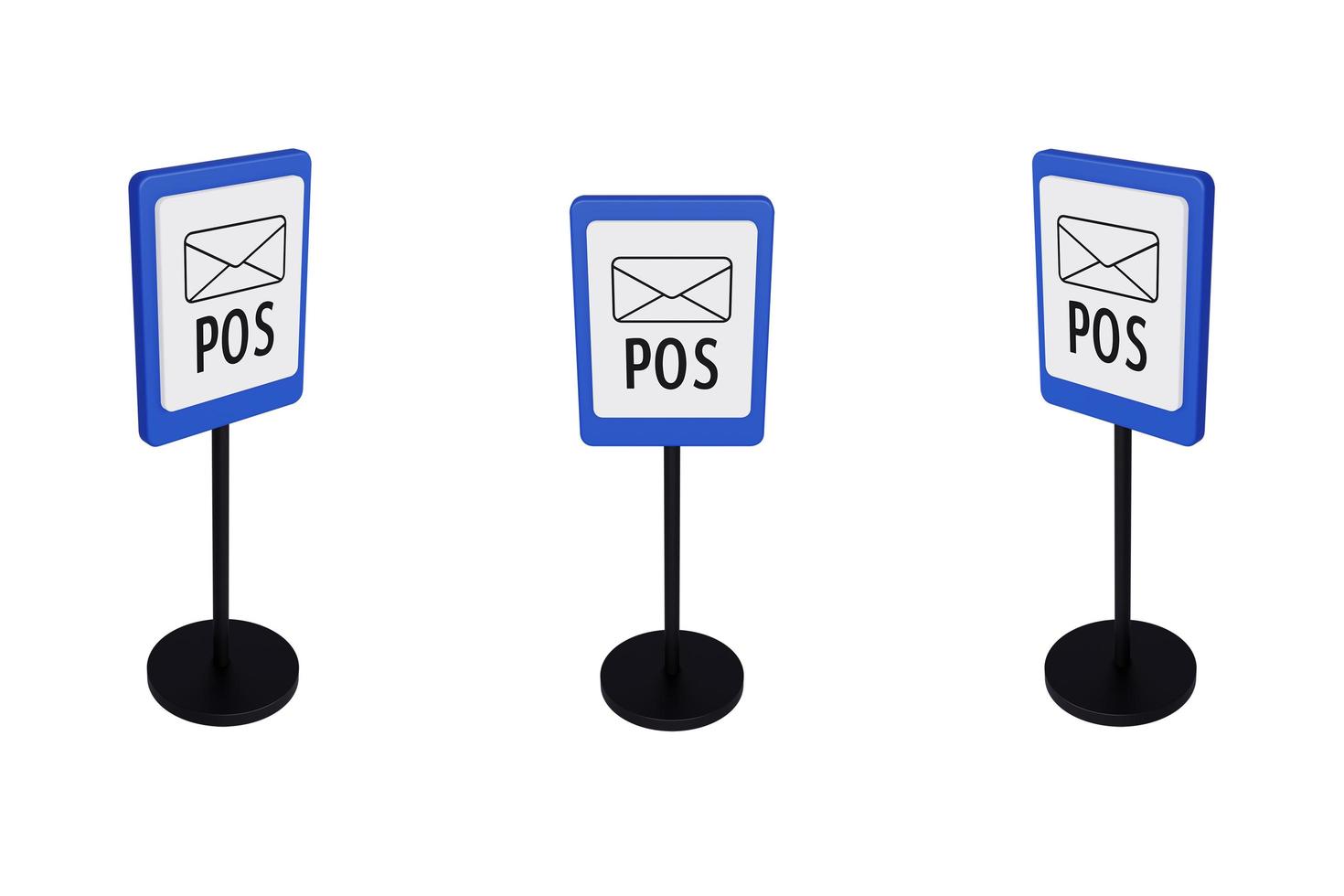 3d render illustration traffic signs of Post office photo