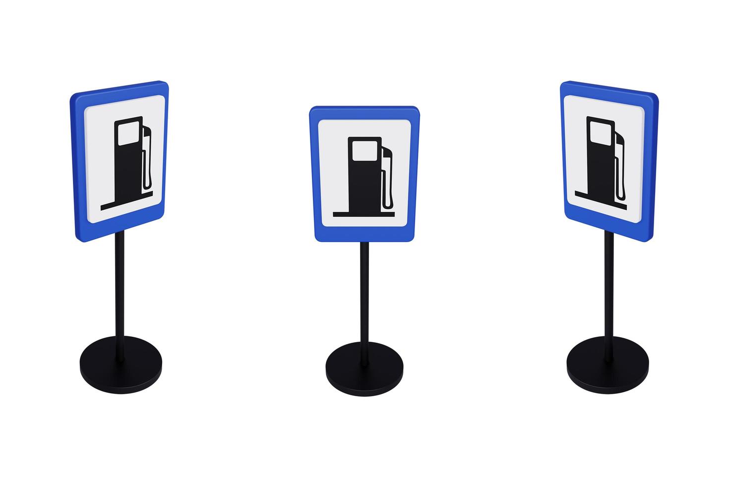3d render illustration traffic signs of gas station photo