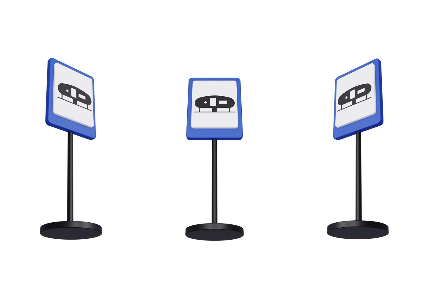 3d render illustration traffic signs of Caravan camp photo