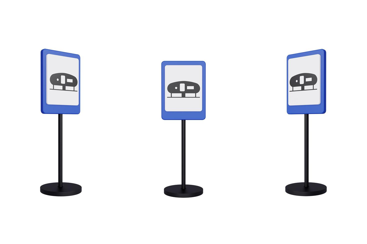 3d render illustration traffic signs of Caravan camp photo