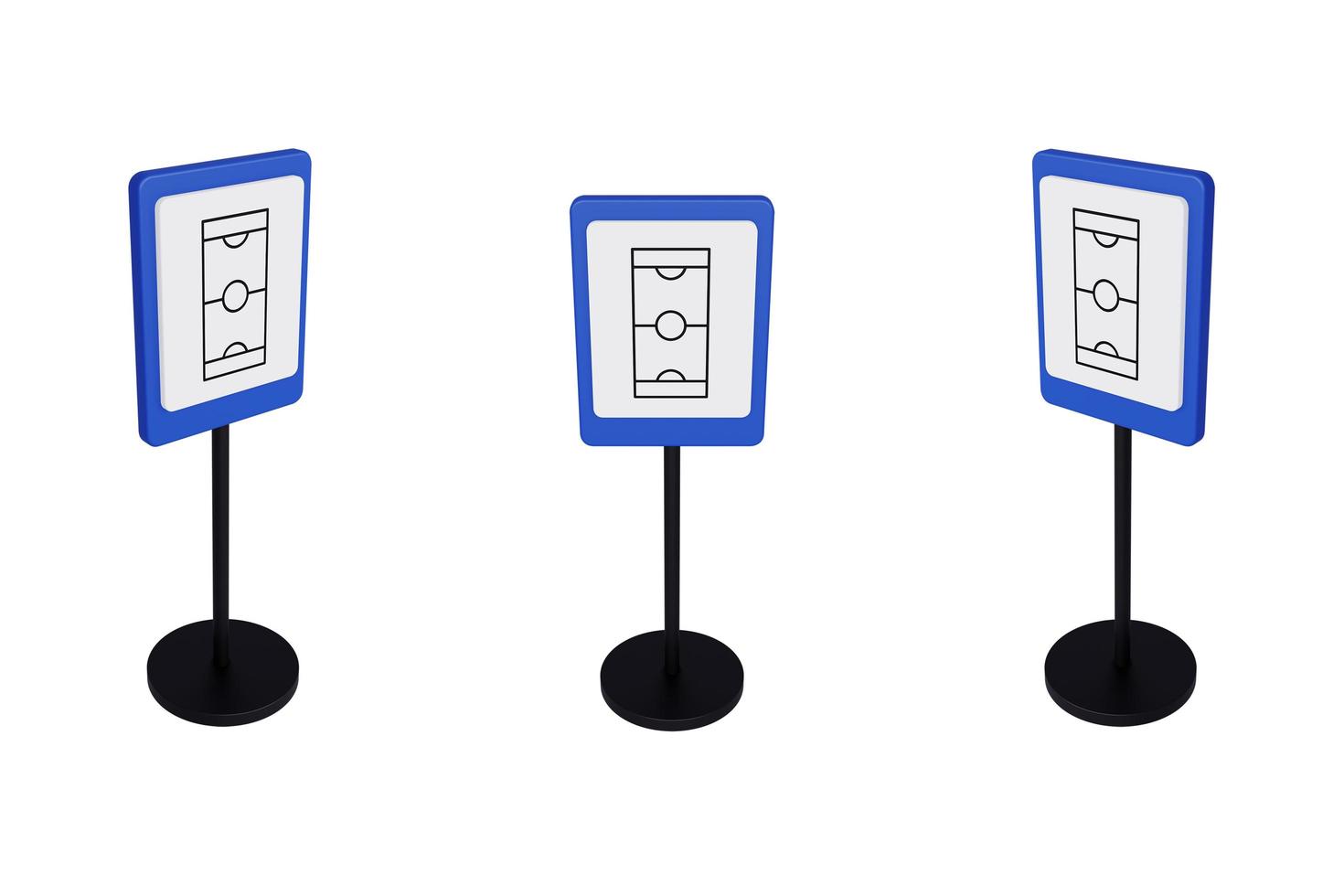 3d render illustration traffic signs of Open sports field photo