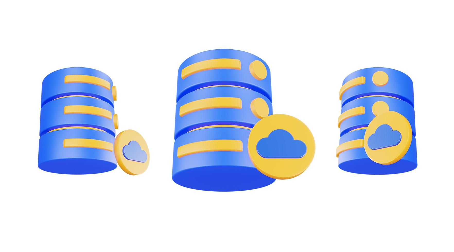 3d render database server icon with cloud icon isolated photo