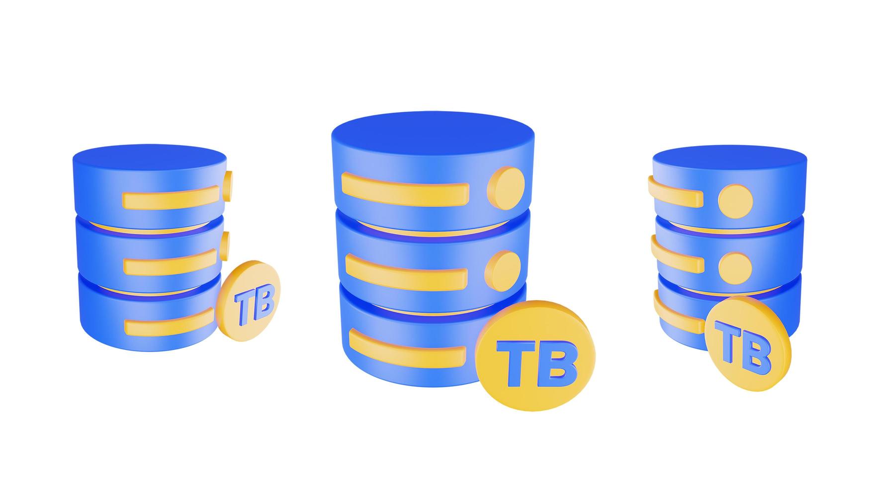 3d render database server icon with terabyte icon isolated photo