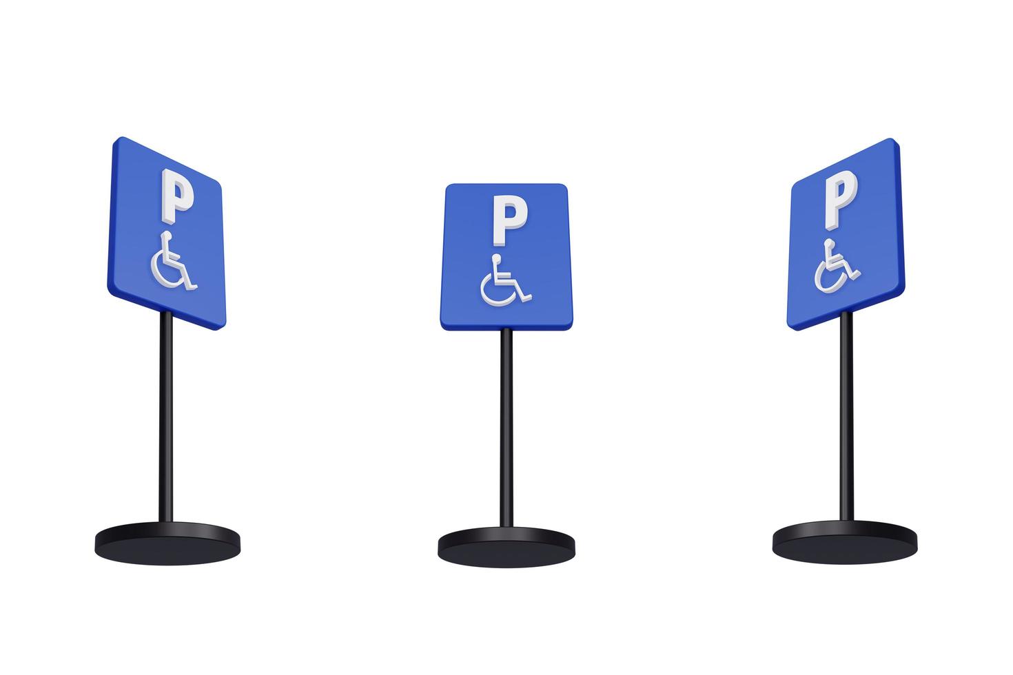 3d render illustration traffic signs of Wheelchair parking Zone photo